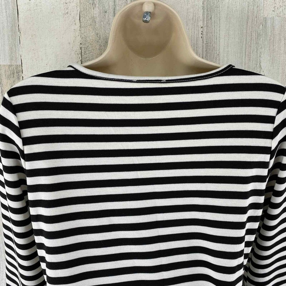 Yelete Dress Womens Medium Black White Stripe Rayon Soft Lightweight - Picture 6 of 11